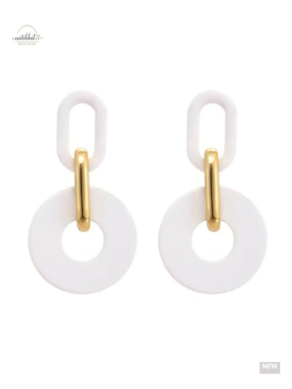 Acrylic Statement Drop Earrings Geometric Hollow Design